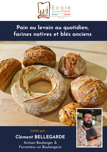 Pain au levain au quotidien,<br>farines natives et blés anciens<br><strong><or>Du lundi 13 au mercredi 15 avril 2026</strong></or>