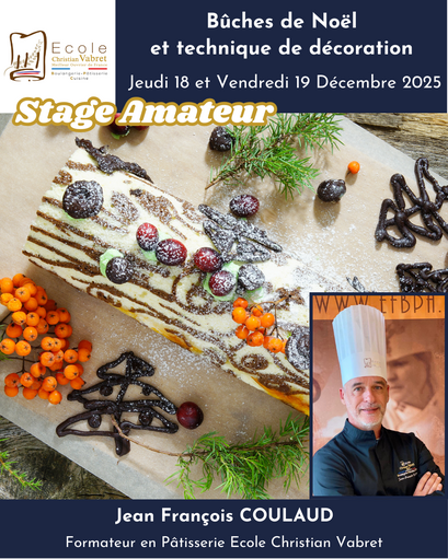 Bûches de Noël et techniques de décoration<br><strong><or>Jeudi 18 et Vendredi 19 décembre 2025</strong></or>